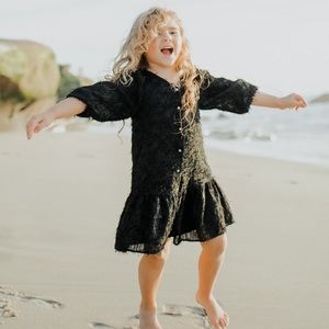 Zara black fringe sparkle buttons dress Size 6